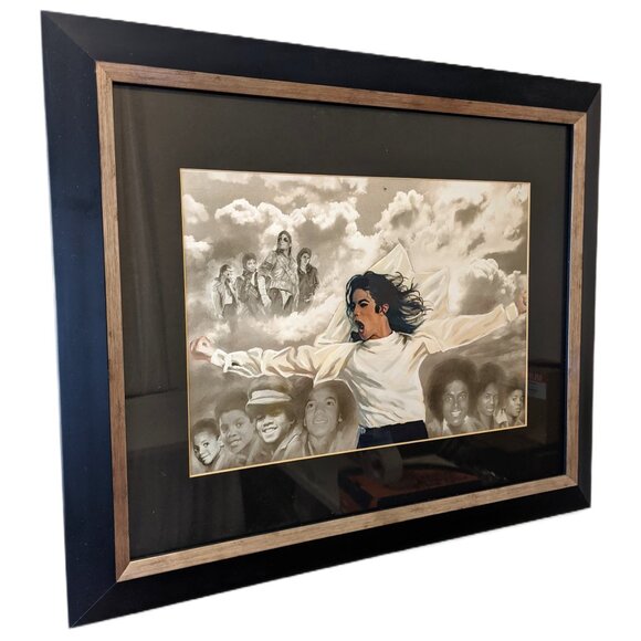 Michael Jackson Watercolor Painting Art Print Framed Tribute Wall Decor 23"x19" - Picture 3 of 7